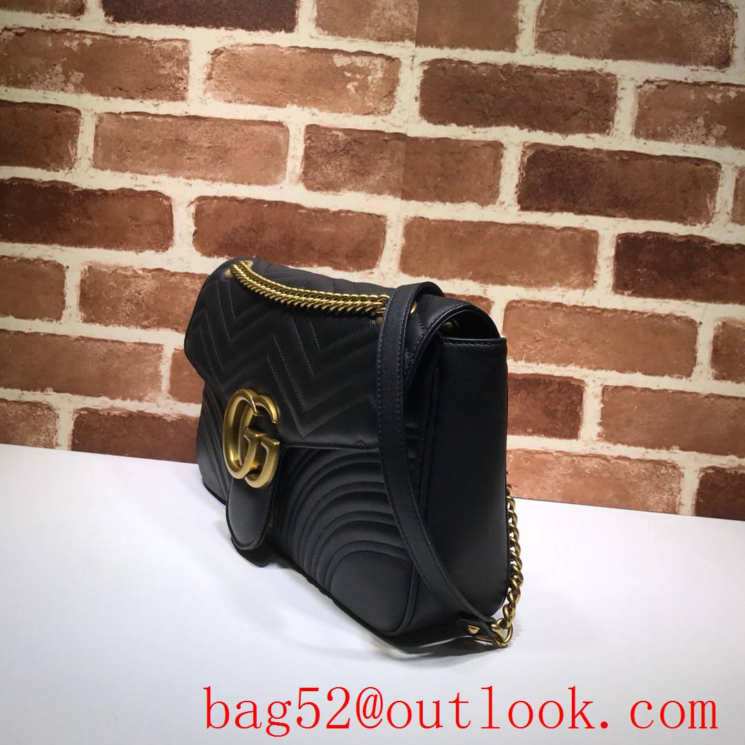 Gucci GG Marmont large black Calfskin chain Shoulder Bag
