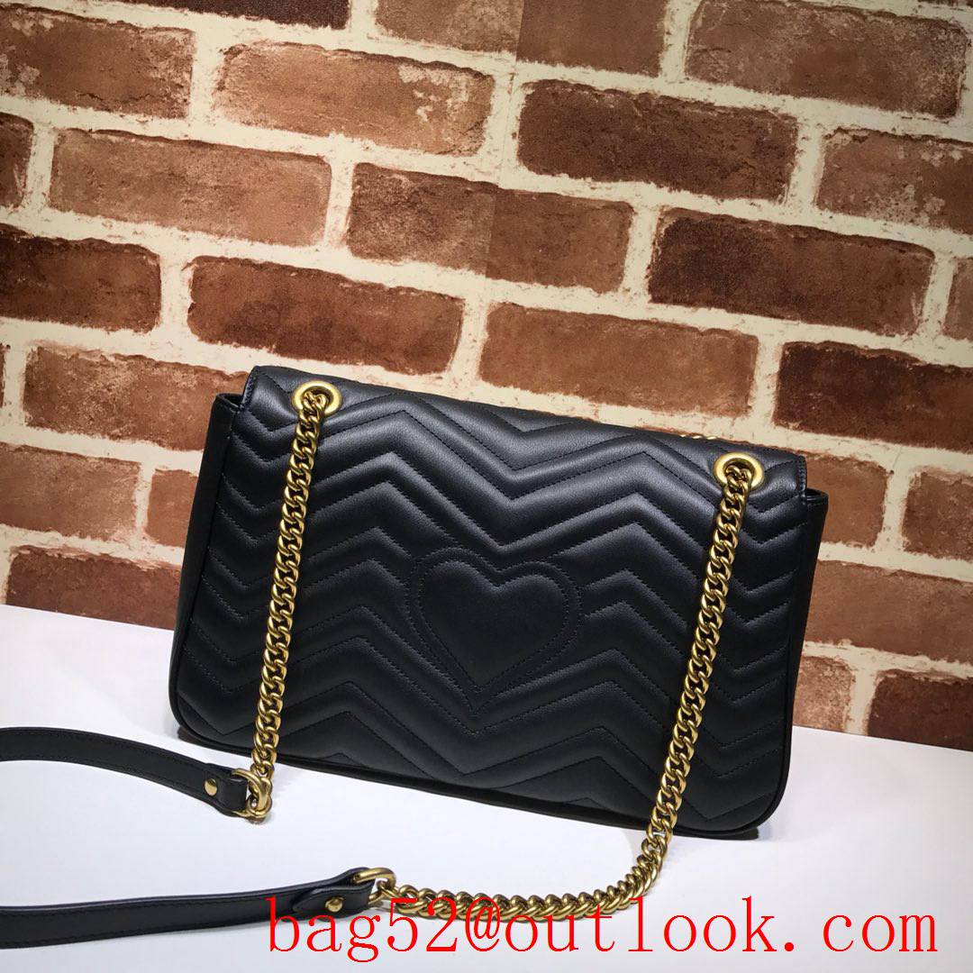 Gucci GG Marmont large black Calfskin chain Shoulder Bag