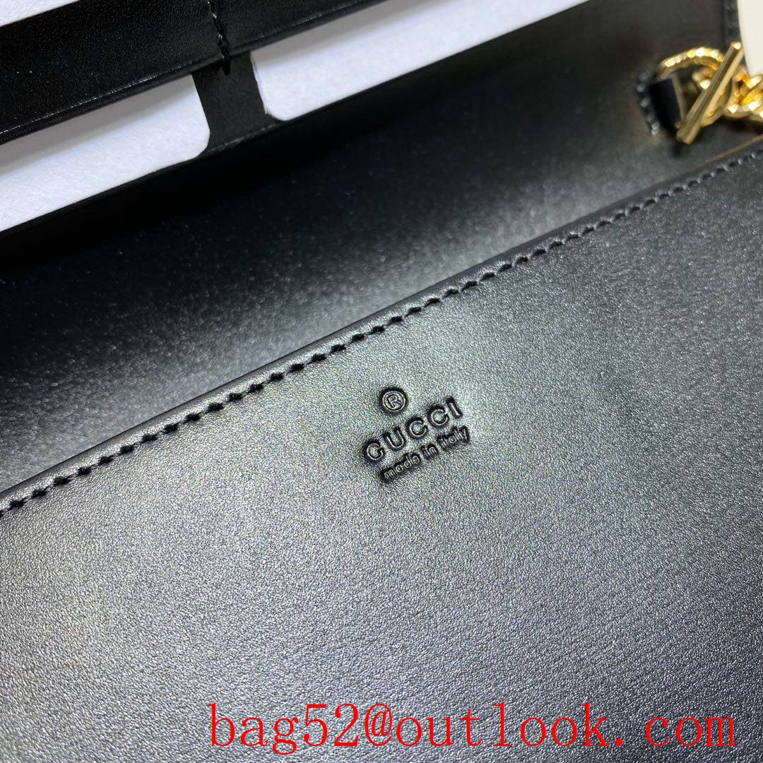 Gucci Horsebit 1955 black real leather woc wallet chain purse