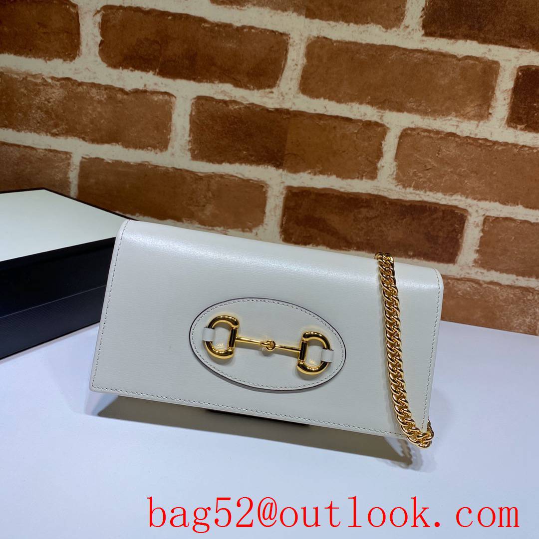 Gucci Horsebit 1955 cream real leather woc wallet chain purse