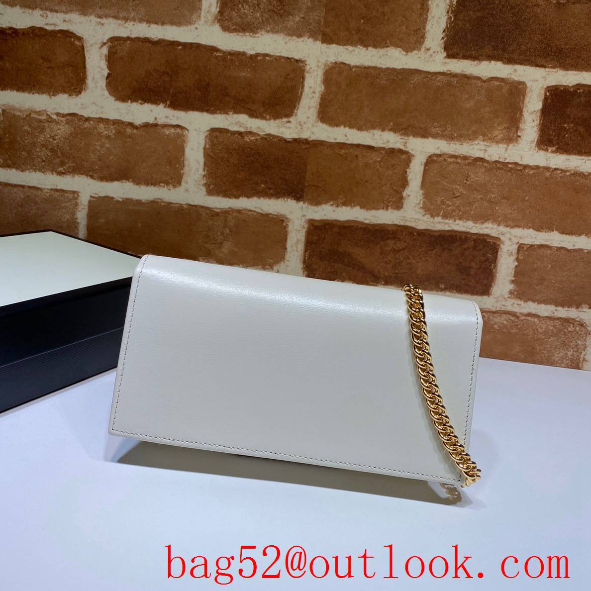 Gucci Horsebit 1955 cream real leather woc wallet chain purse