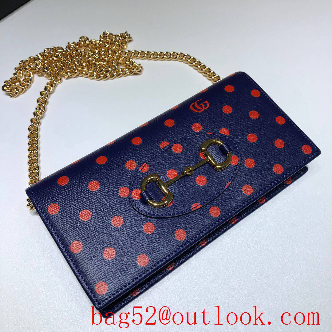 Gucci Horsebit 1955 navy chain woc Wallet Purse