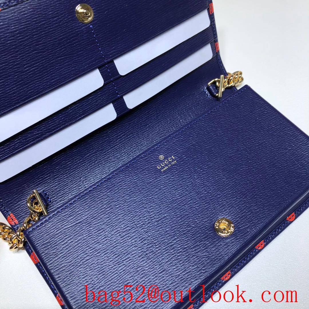 Gucci Horsebit 1955 navy chain woc Wallet Purse