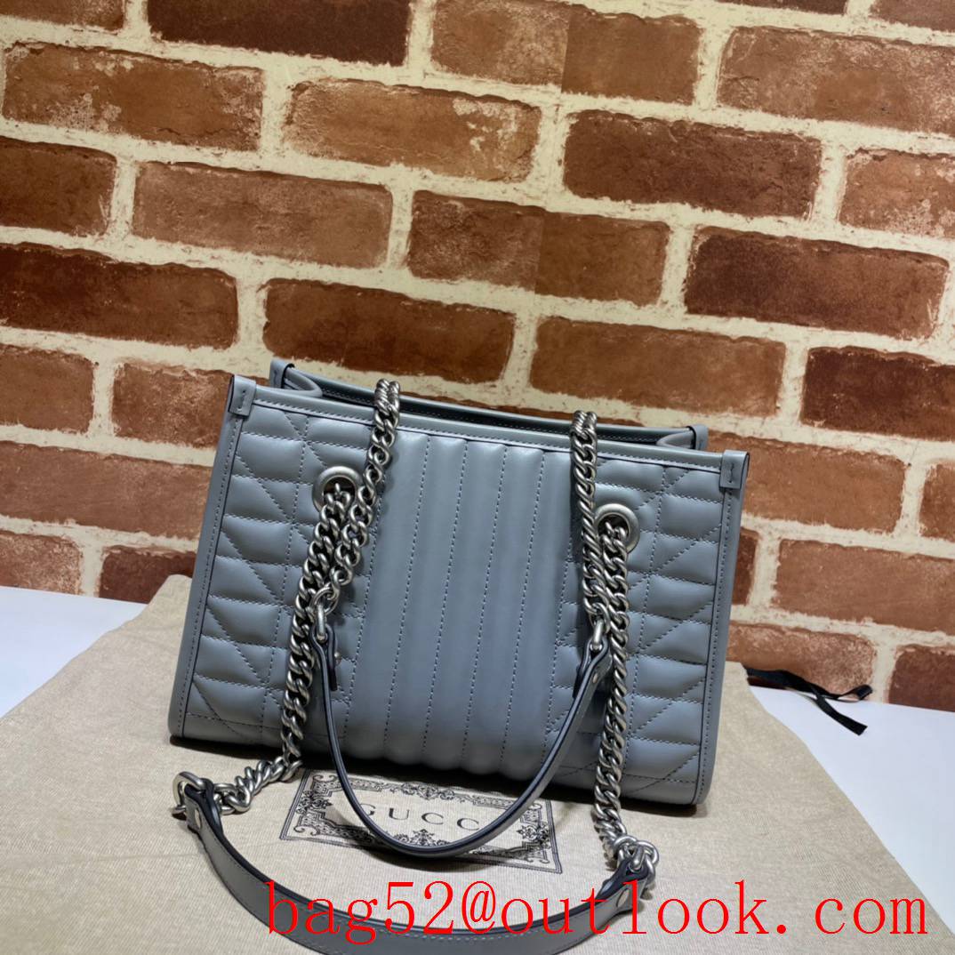 Gucci GG Marmont gray Small Real Leather shoulder Bag purse