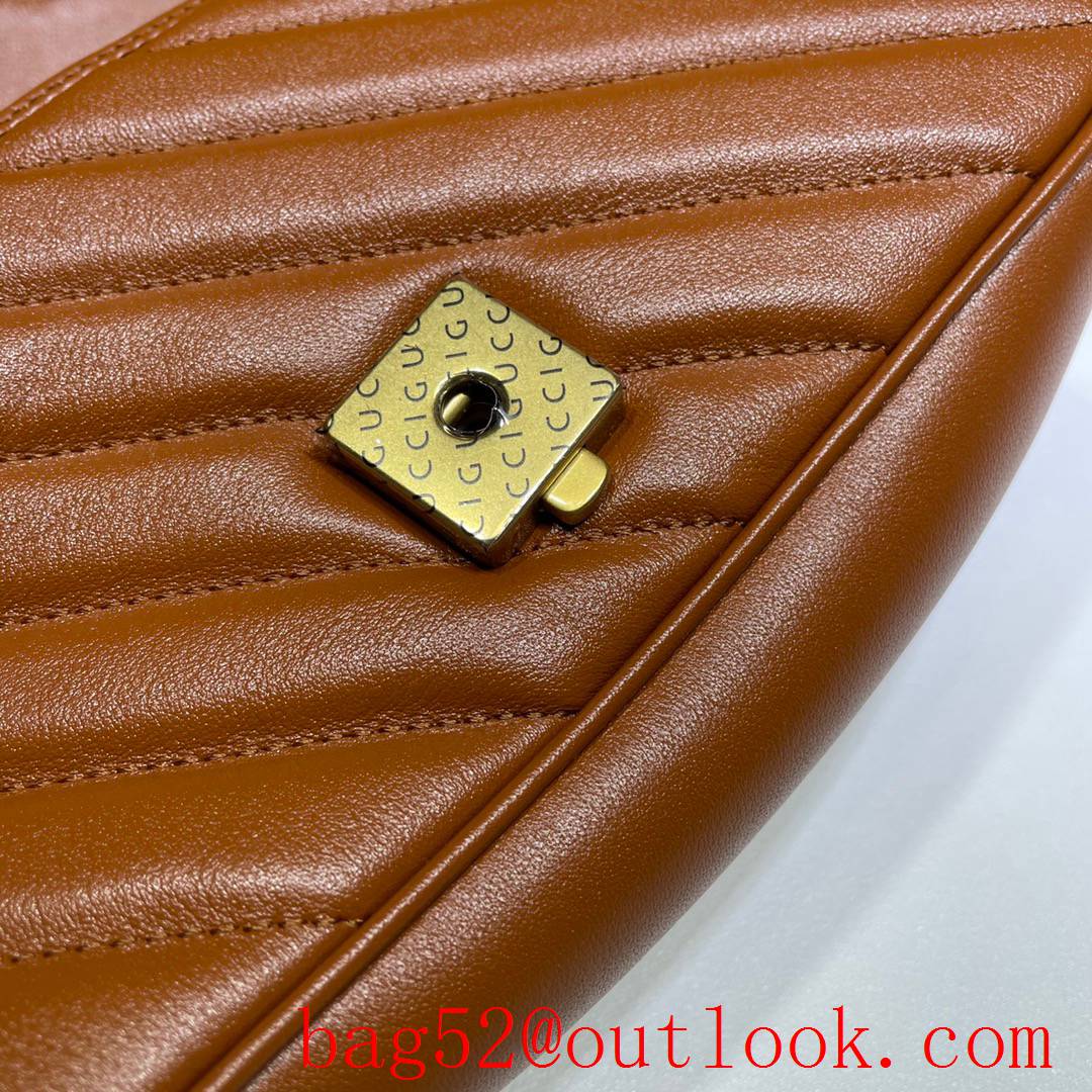Gucci GG Marmont small brown Real Leather Shoulder Bag