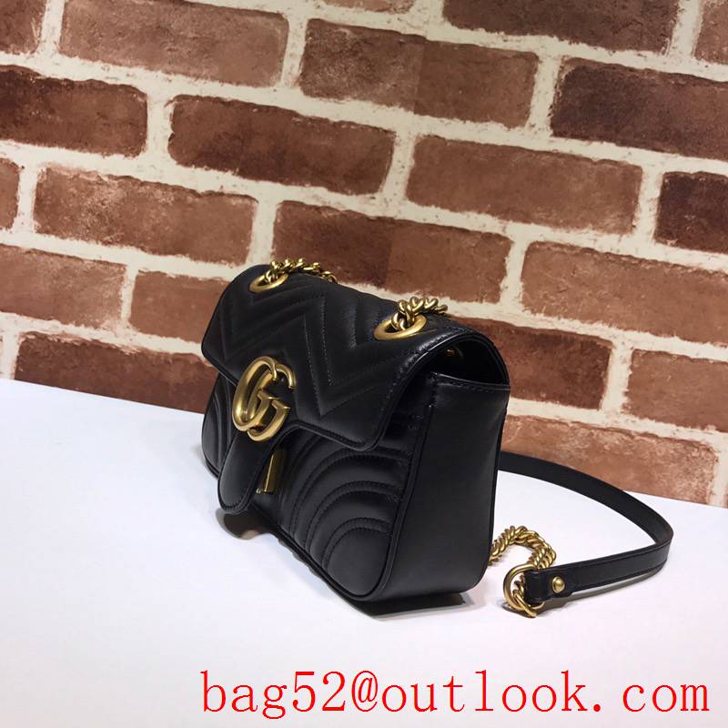 Gucci GG Marmont small black Real Leather Shoulder Bag