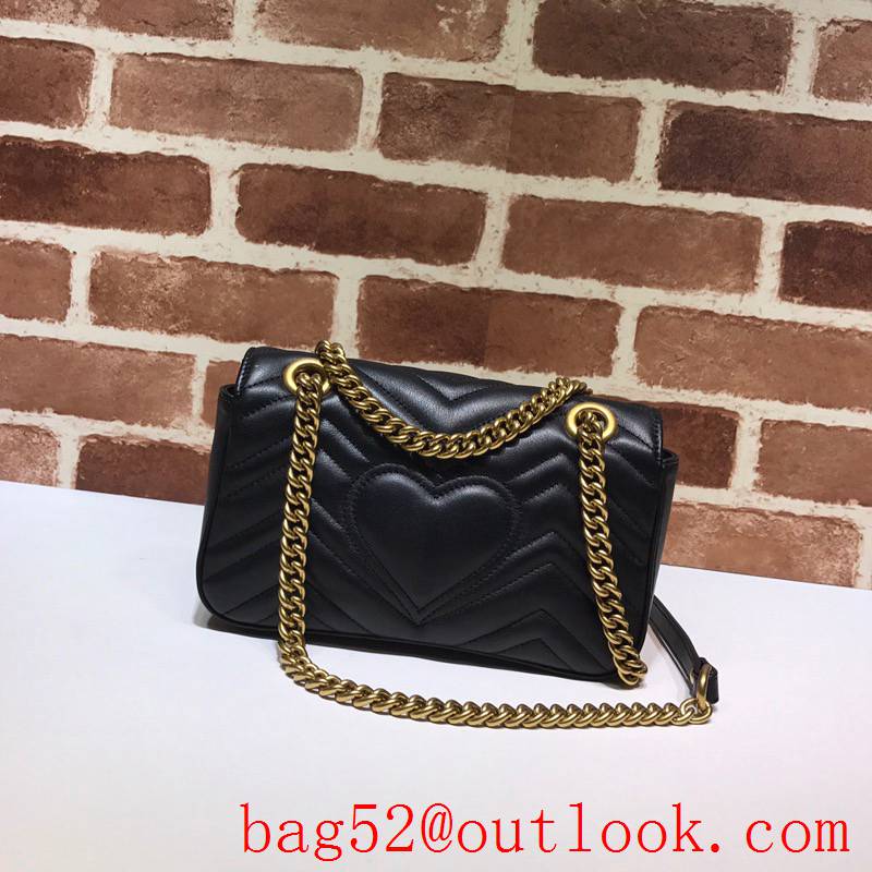 Gucci GG Marmont small black Real Leather Shoulder Bag