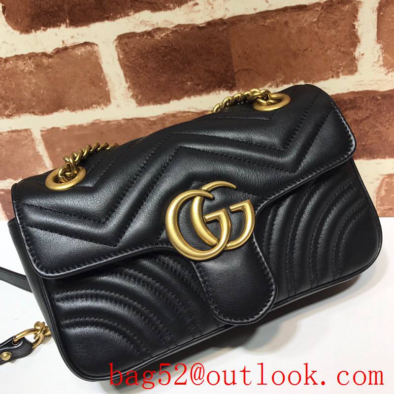 Gucci GG Marmont small black Real Leather Shoulder Bag