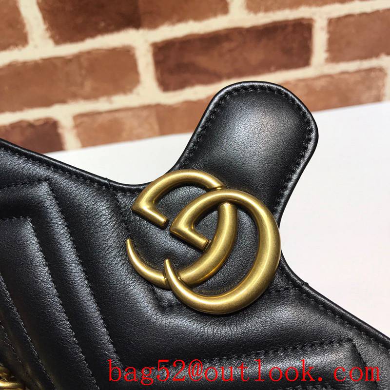 Gucci GG Marmont small black Real Leather Shoulder Bag