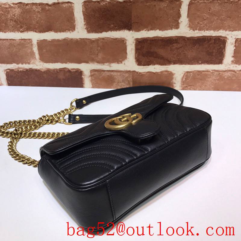 Gucci GG Marmont small black Real Leather Shoulder Bag