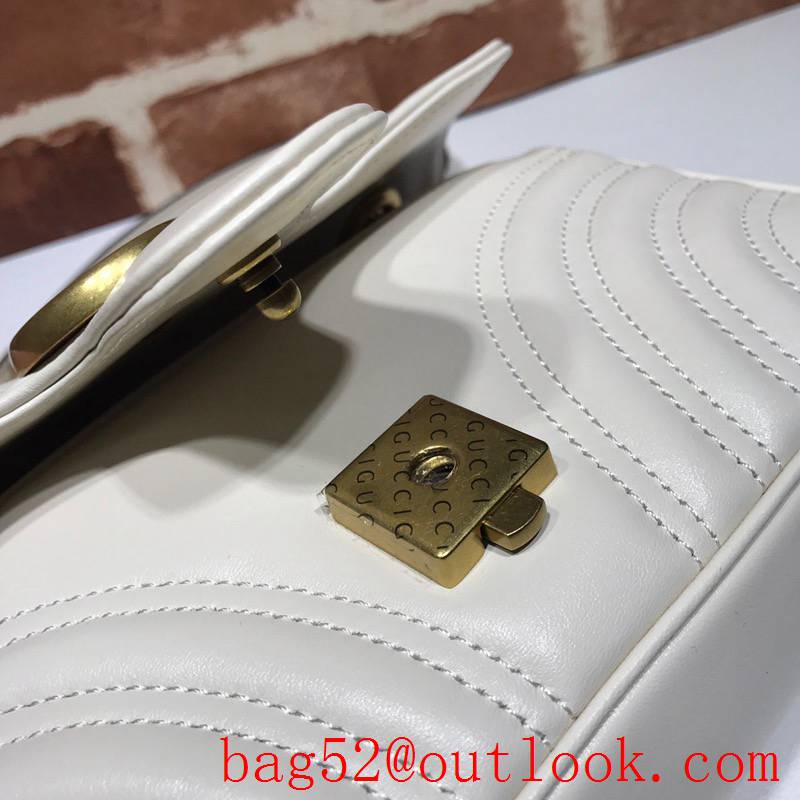 Gucci GG Marmont small cream Real Leather Shoulder Bag