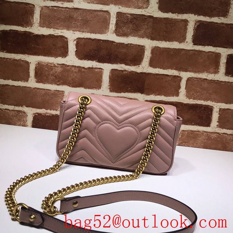 Gucci GG Marmont small nude Real Leather Shoulder Bag