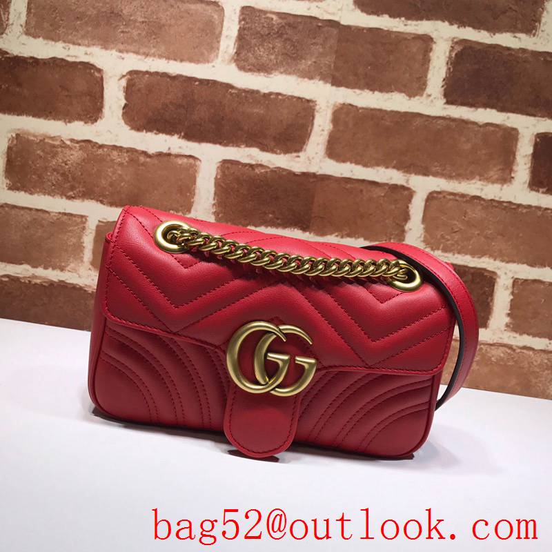 Gucci GG Marmont small red Real Leather Shoulder Bag