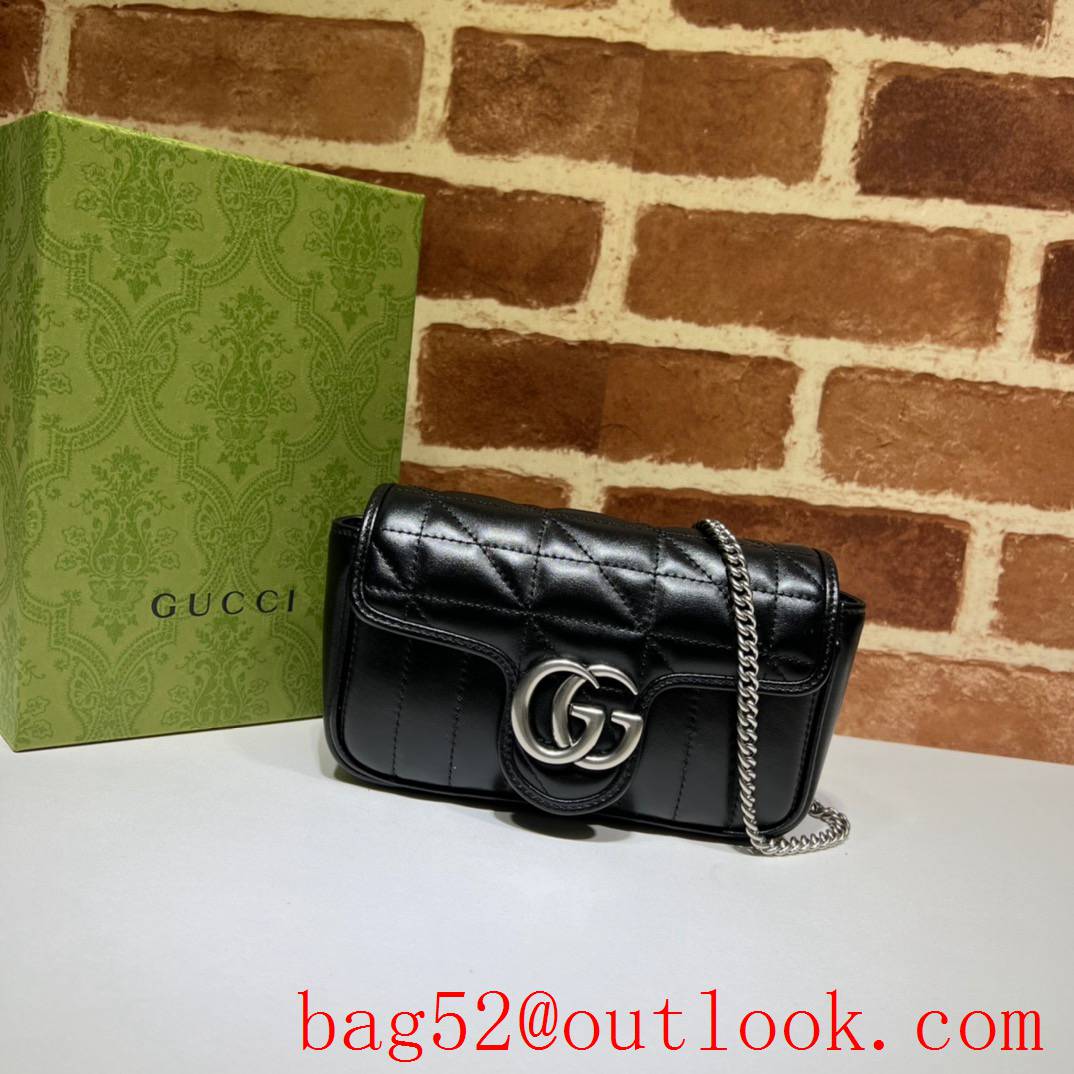 Gucci GG Marmont Nano Mini chain black Shoulder Bag