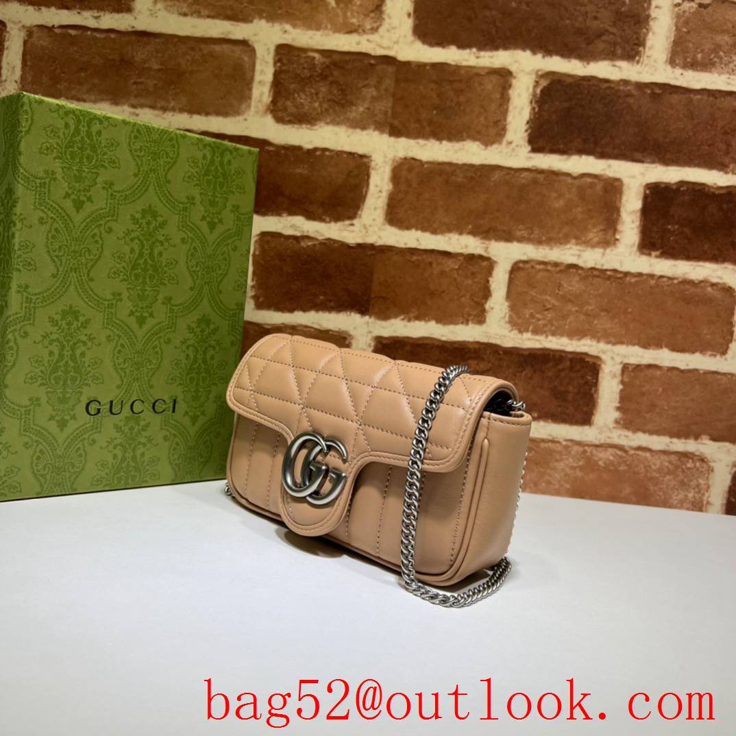 Gucci GG Marmont Nano Mini chain Apricot Shoulder Bag