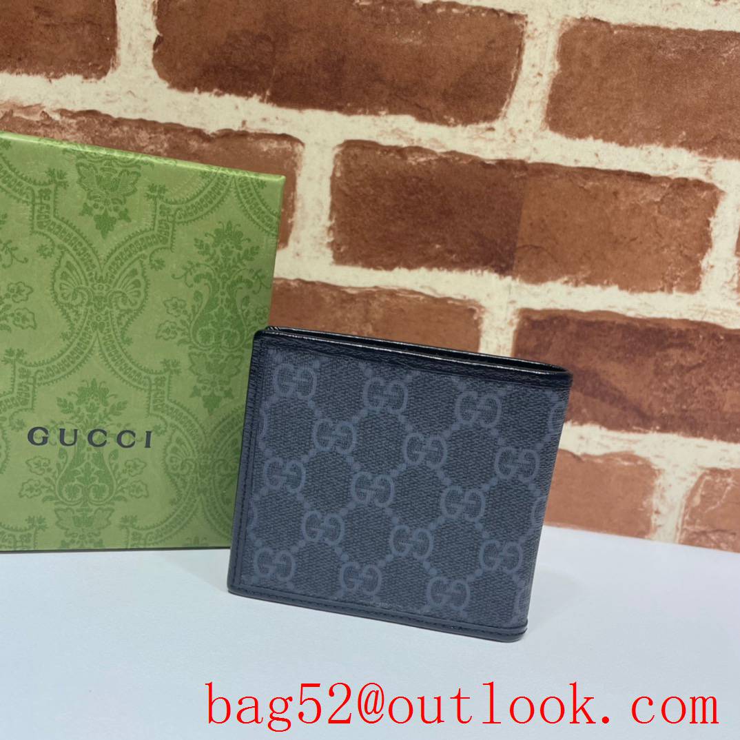 Gucci GG Men gray Card Holder short Wallet Purse