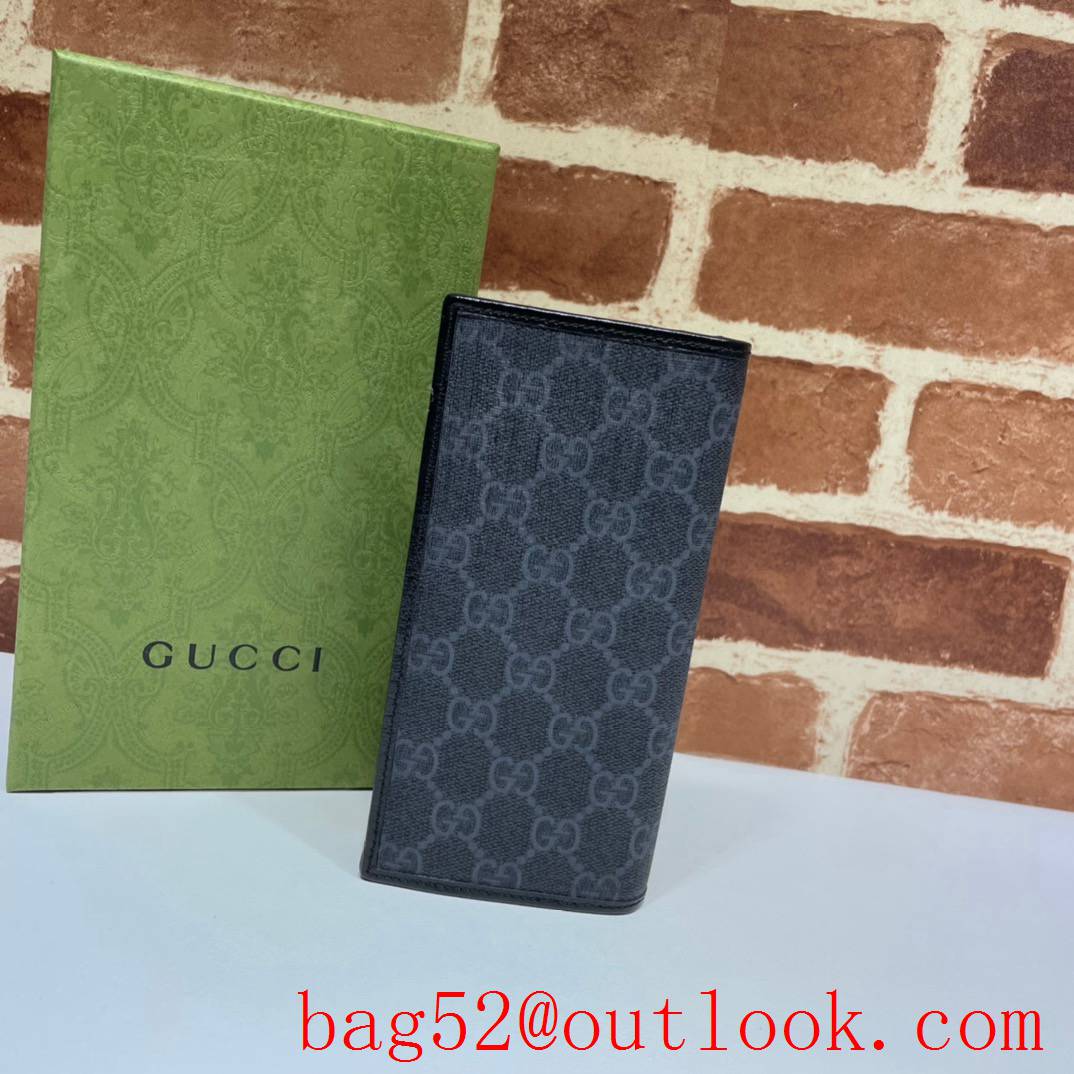 Gucci GG Men Long gray Card Holder Wallet Purse