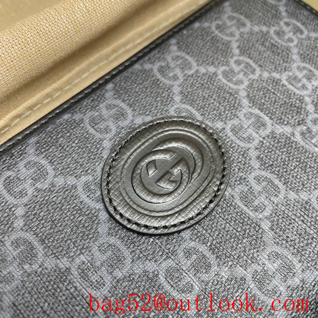 Gucci GG Men Long Zippy gray Purse Wallet