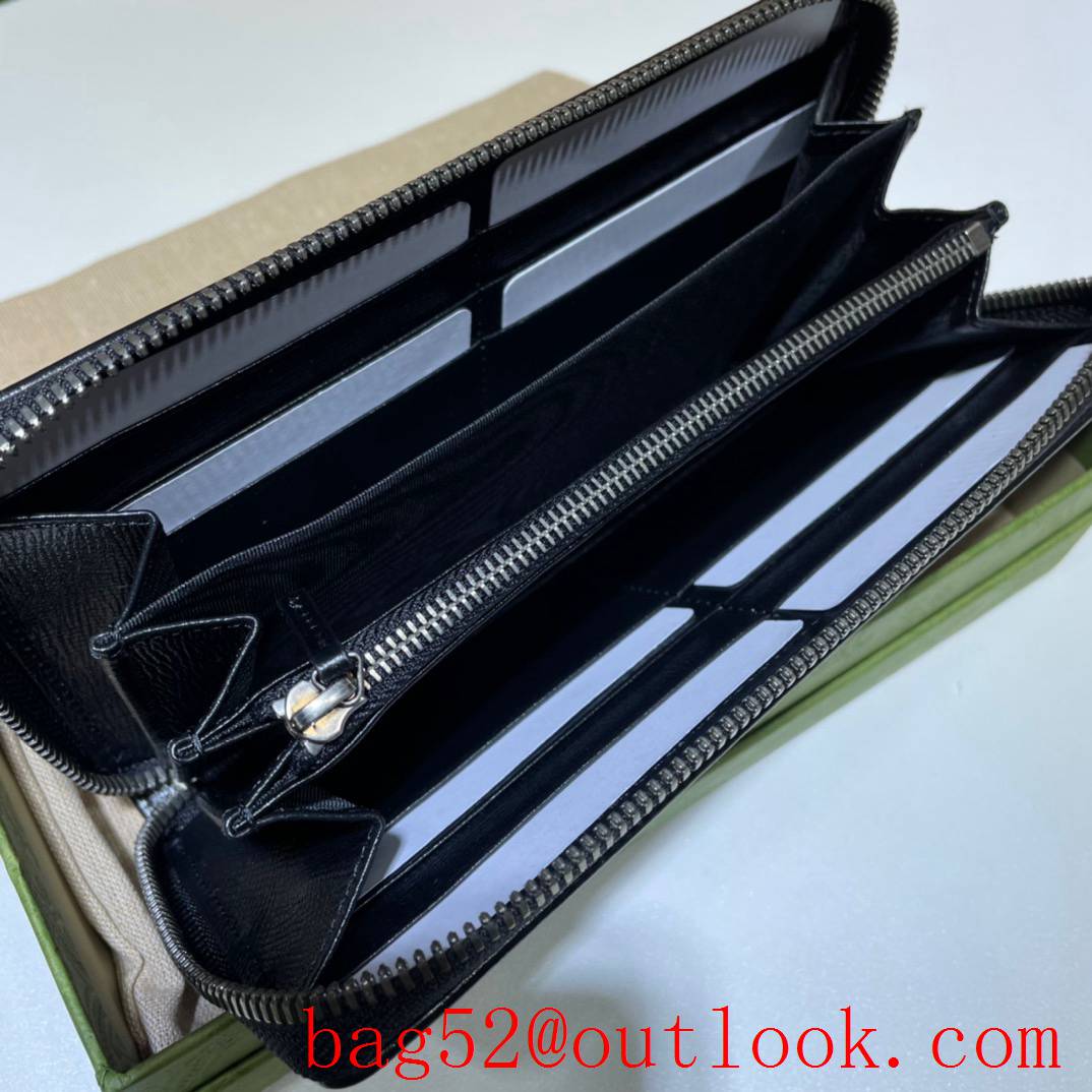 Gucci GG Men Long Zippy gray Purse Wallet