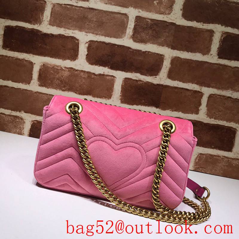 Gucci GG Marmont Velvet leather pink Mini Shoulder Bag