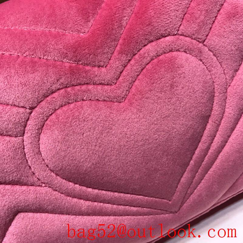 Gucci GG Marmont Velvet leather pink Mini Shoulder Bag