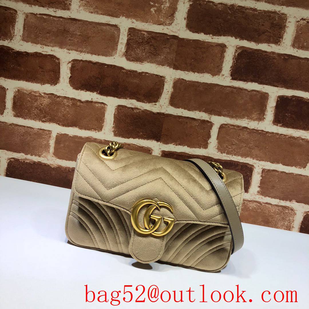 Gucci GG Marmont Velvet leather khaki Mini Shoulder Bag
