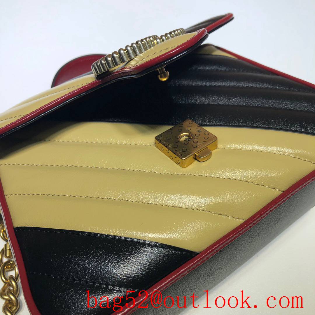 Gucci GG Marmont Mini tri-color real leather Top Handle tote shoulder bag