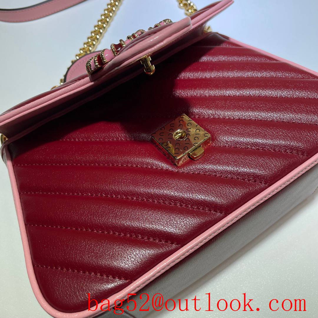 Gucci GG Marmont Mini wine real leather Top Handle tote shoulder bag