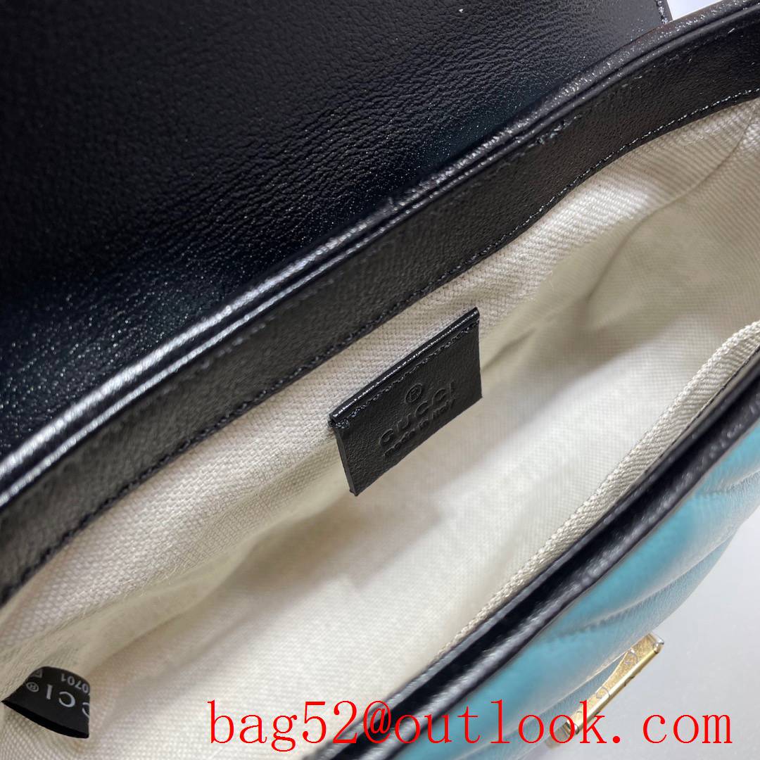 Gucci GG Marmont Mini beige v blue real leather Top Handle tote shoulder bag