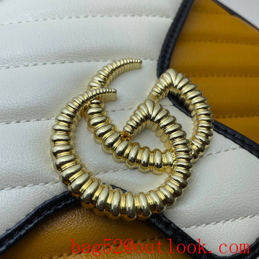 Gucci GG Marmont Mini cream v yellow real leather Top Handle tote shoulder bag
