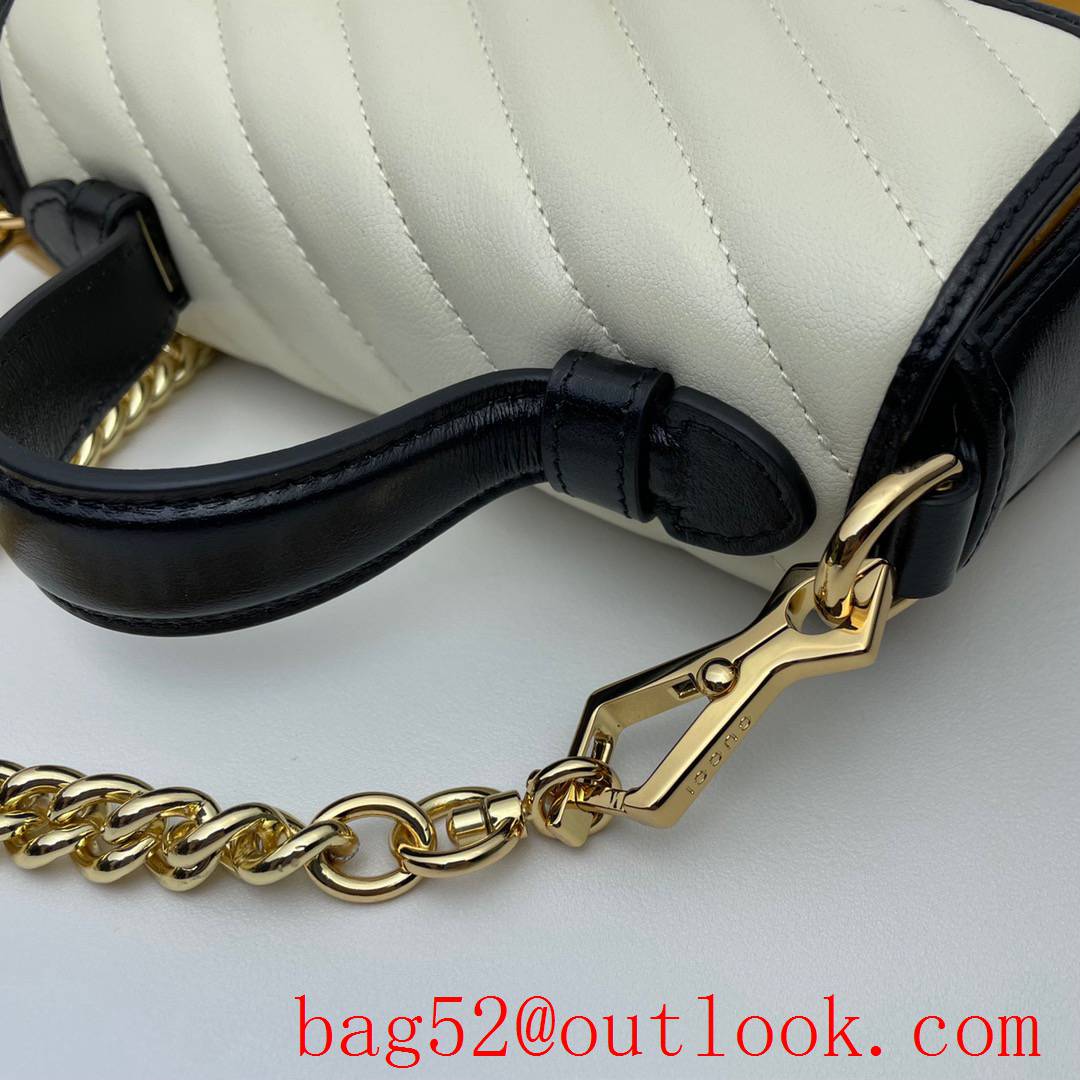 Gucci GG Marmont Mini cream v yellow real leather Top Handle tote shoulder bag