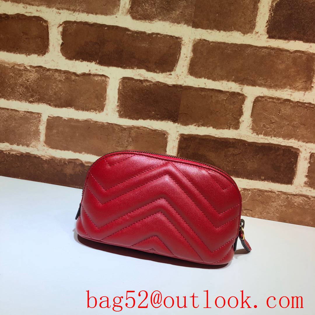 Gucci GG red calfskin Cosmetic clutch Bag Purse