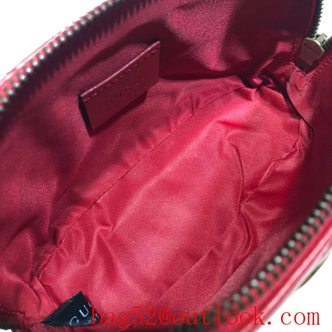 Gucci GG red calfskin Cosmetic clutch Bag Purse