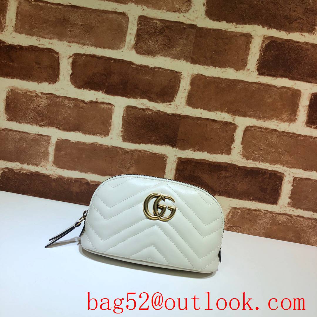 Gucci GG cream calfskin Cosmetic clutch Bag Purse