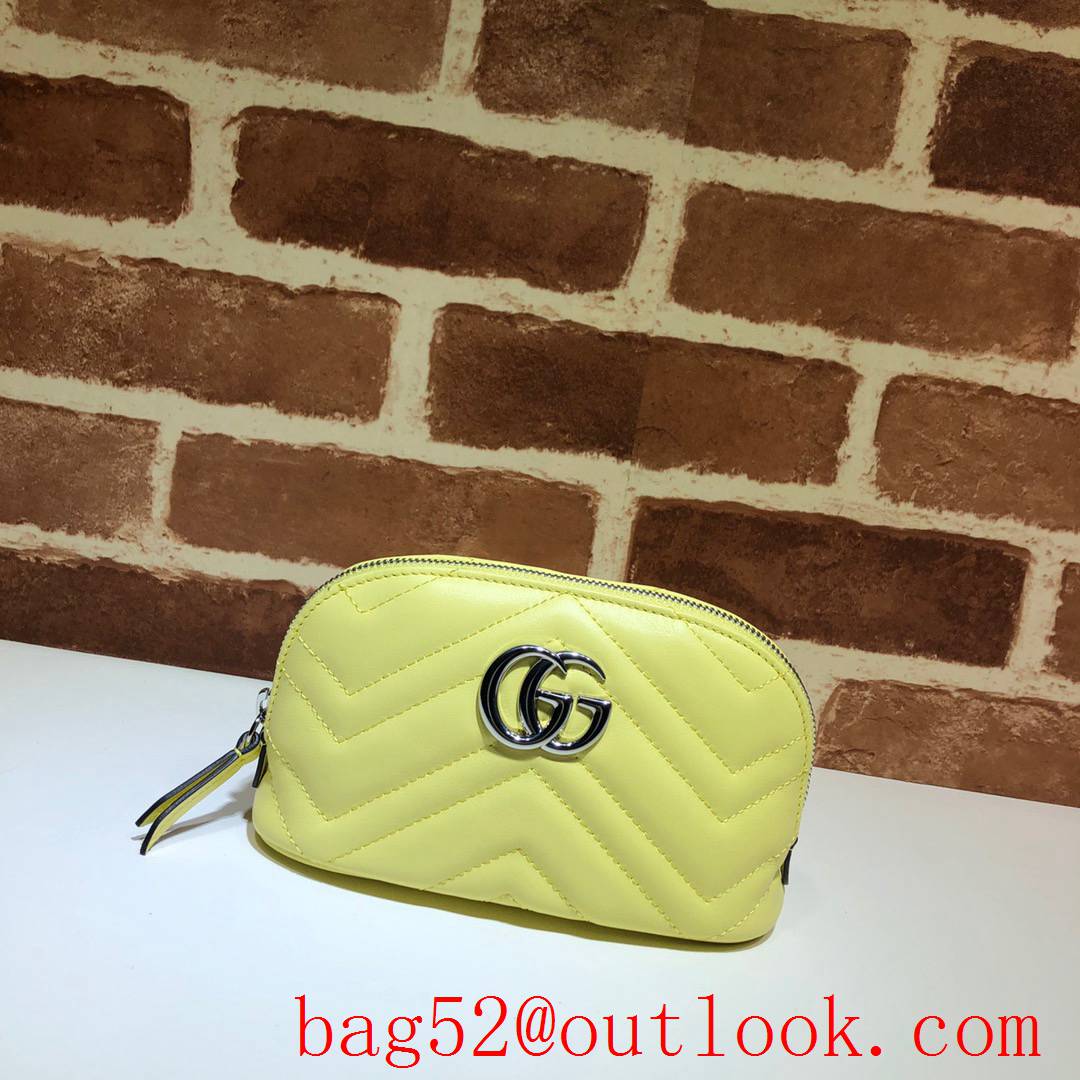 Gucci GG yellow calfskin Cosmetic clutch Bag Purse
