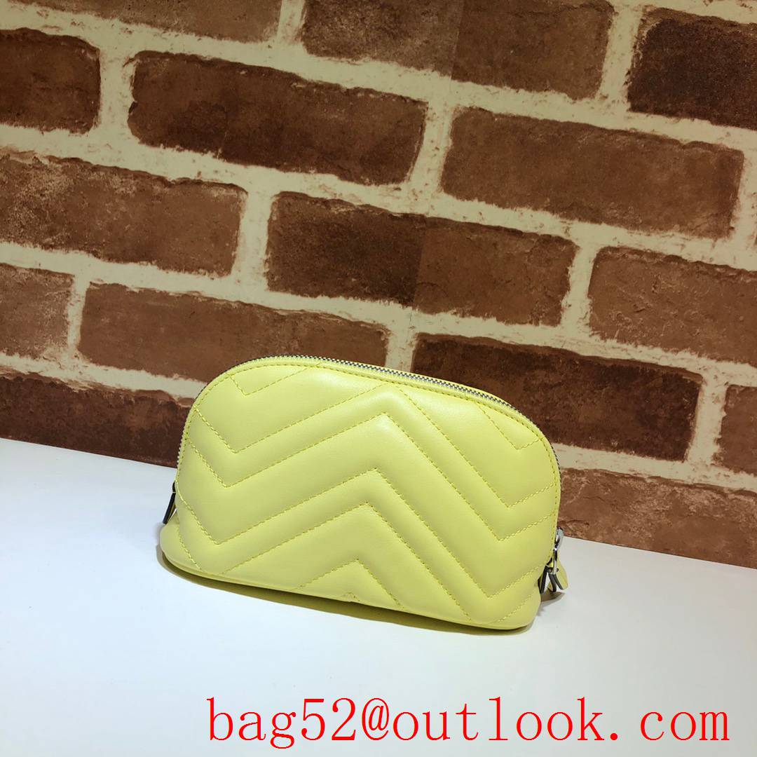 Gucci GG yellow calfskin Cosmetic clutch Bag Purse