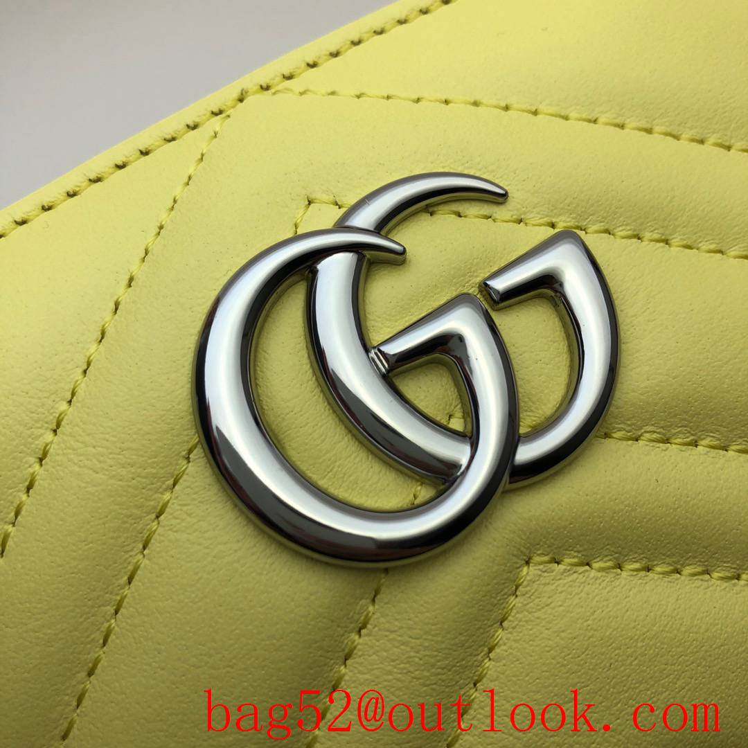 Gucci GG yellow calfskin Cosmetic clutch Bag Purse