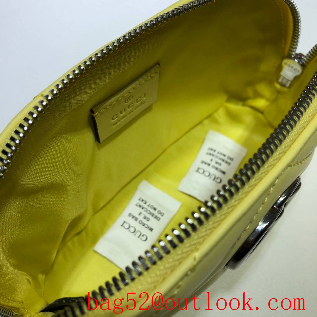 Gucci GG yellow calfskin Cosmetic clutch Bag Purse