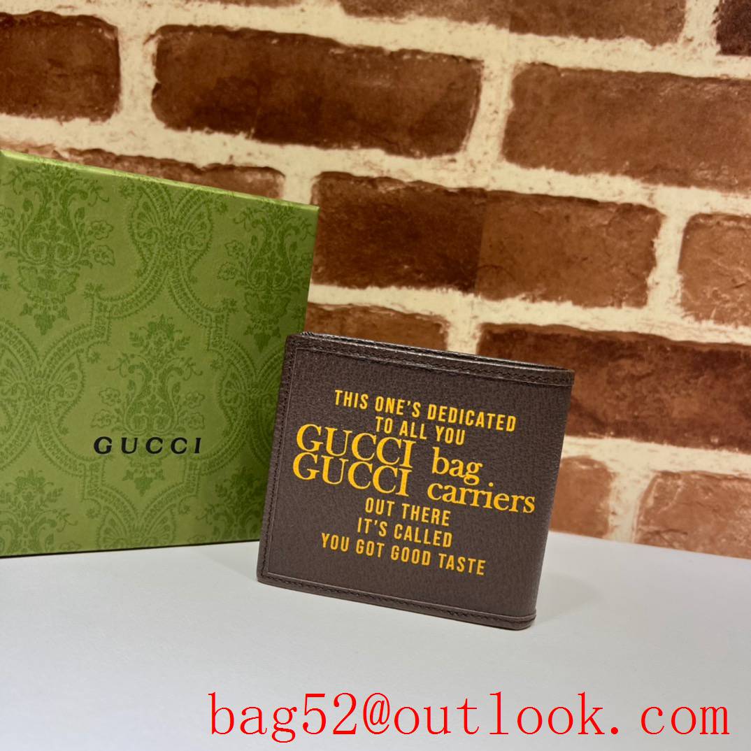 Gucci 100 Print brown cowhide Wallet Purse