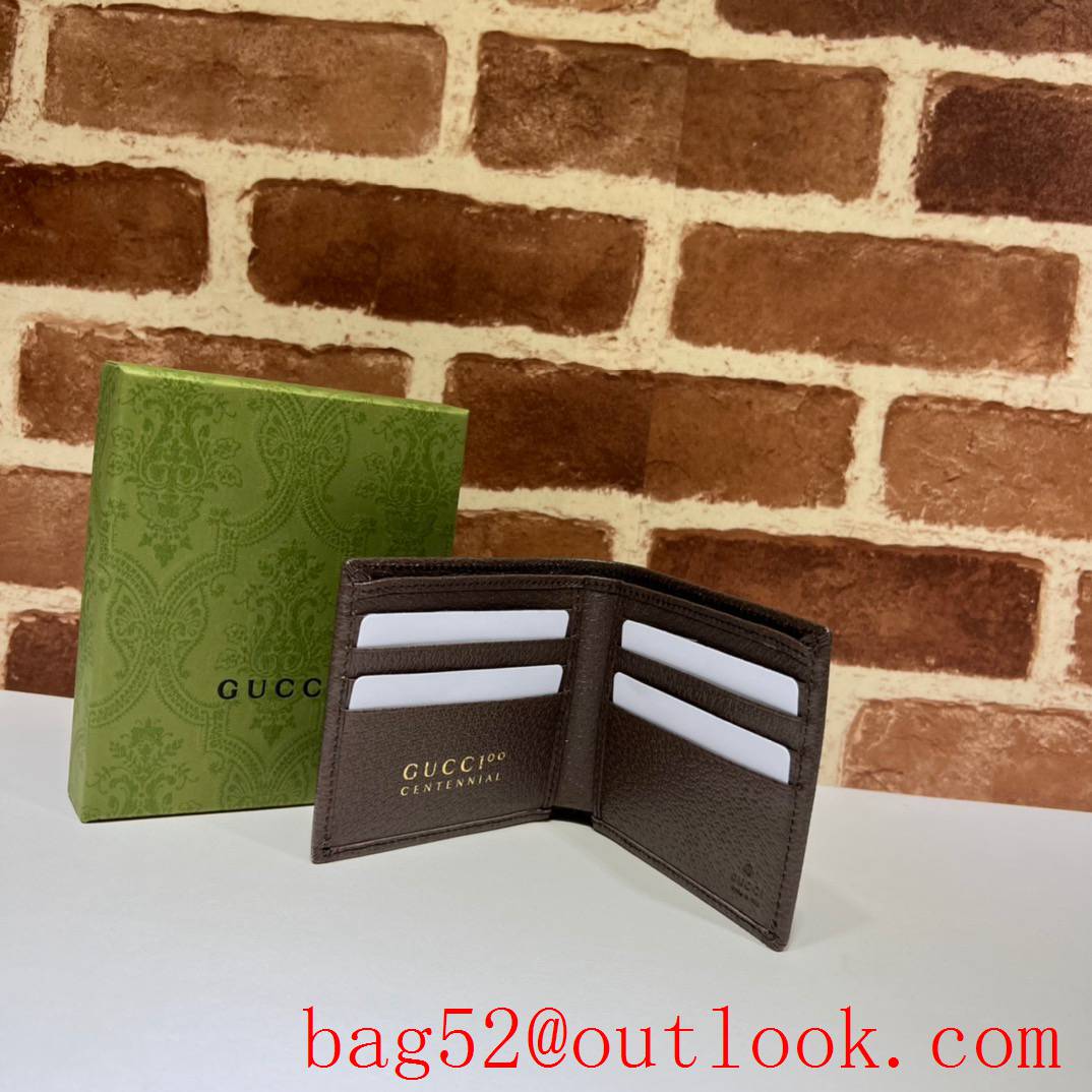 Gucci 100 Print brown cowhide Wallet Purse