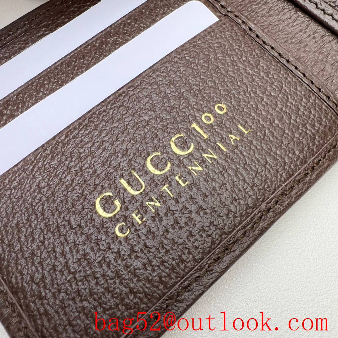 Gucci 100 Print brown cowhide Wallet Purse