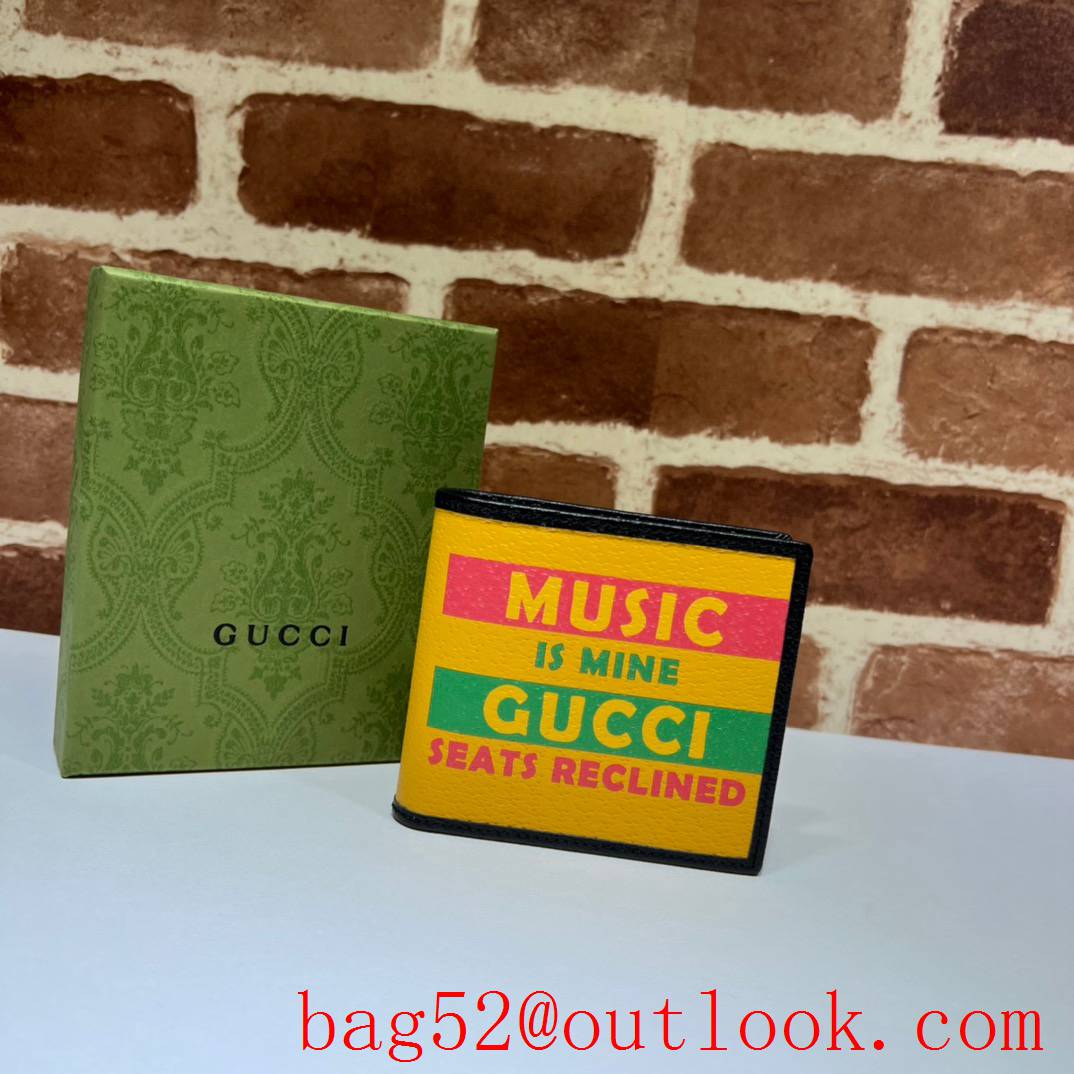 Gucci 100 Print yellow cowhide Wallet Purse