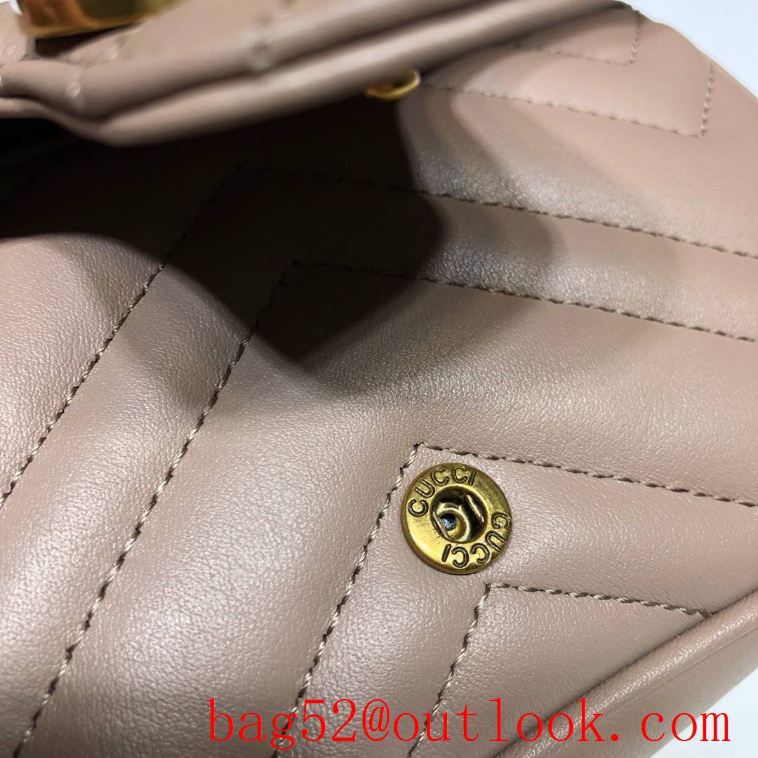 Gucci GG Marmont Nano Mini apricote real leather chain Shoulder Bag