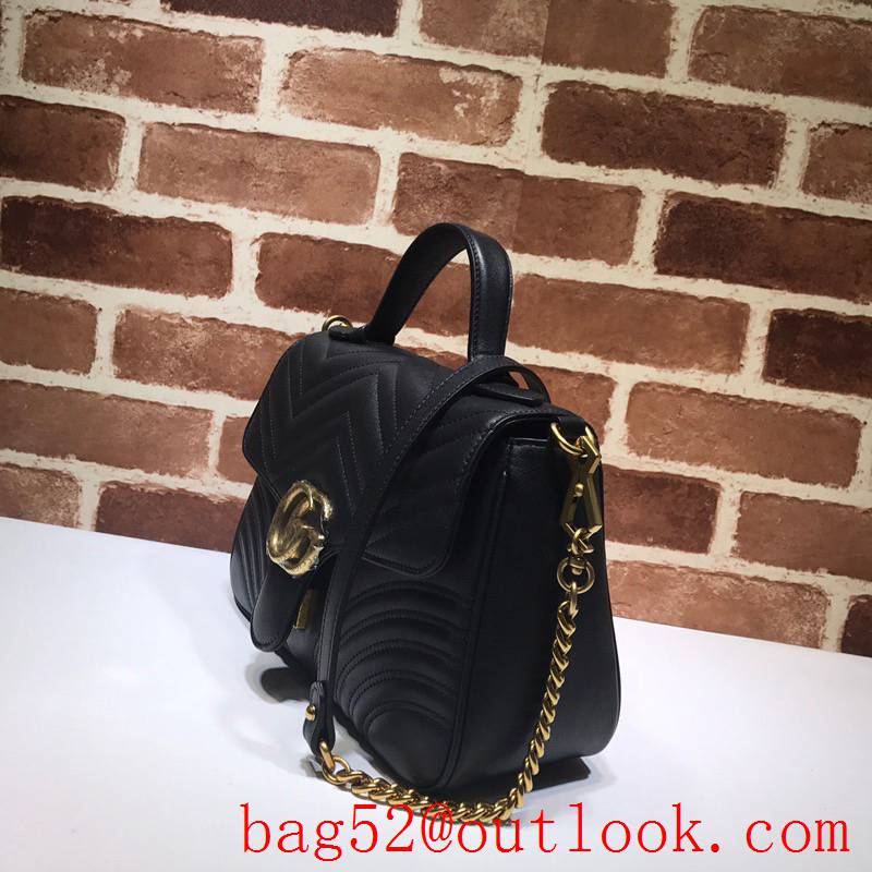 Gucci GG Marmont Small black Top Handle shoulder tote Bag