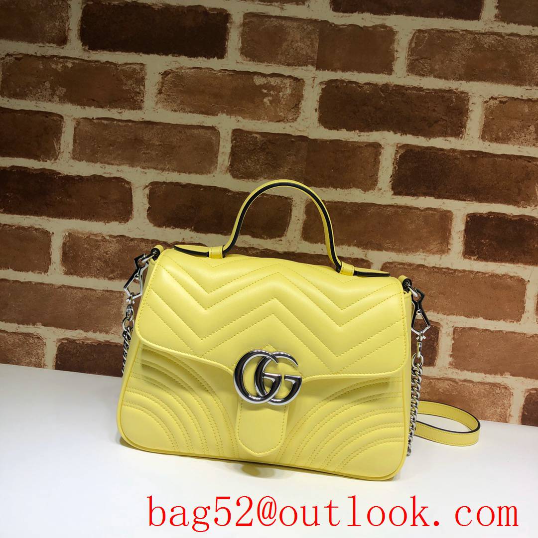 Gucci GG Marmont Small yellow Top Handle shoulder tote Bag