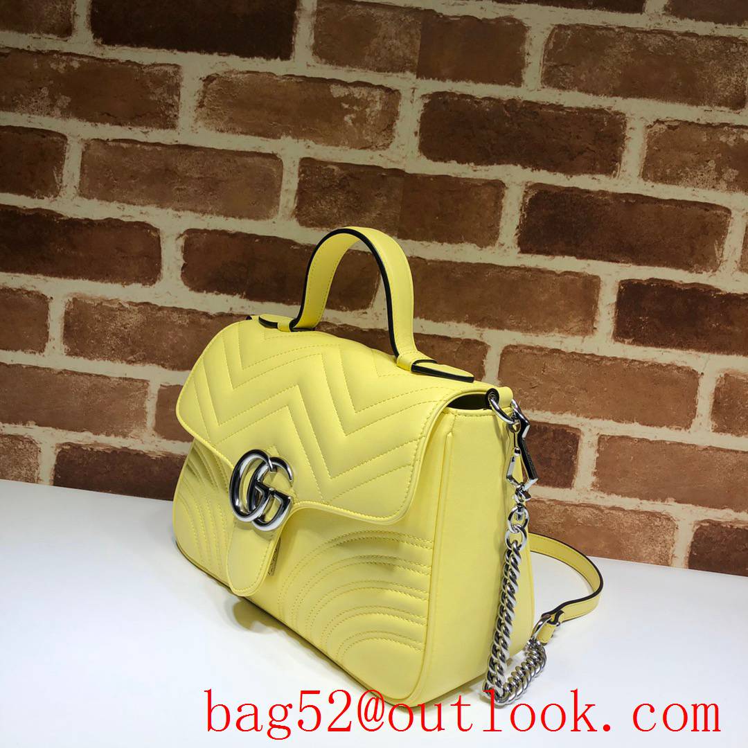 Gucci GG Marmont Small yellow Top Handle shoulder tote Bag