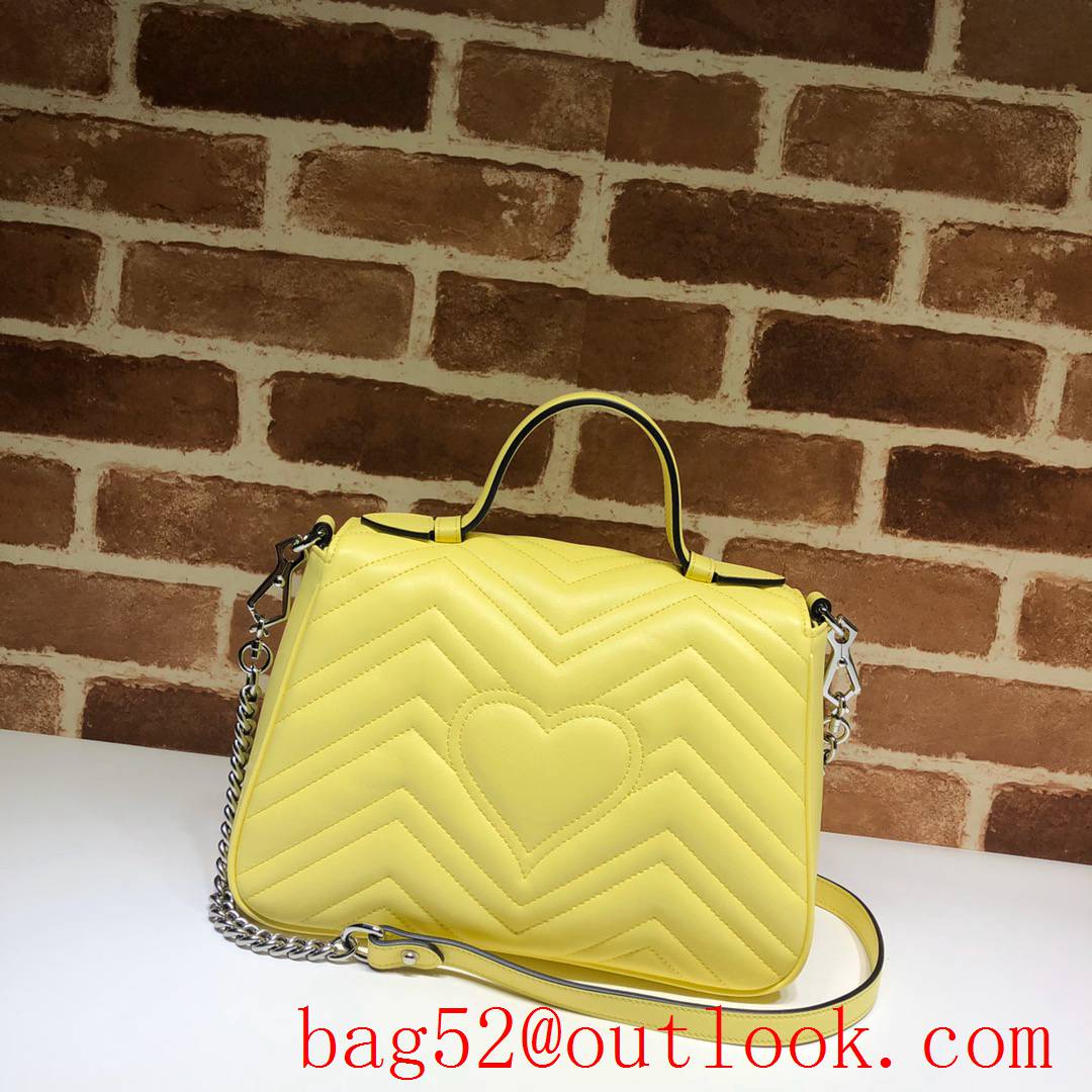 Gucci GG Marmont Small yellow Top Handle shoulder tote Bag