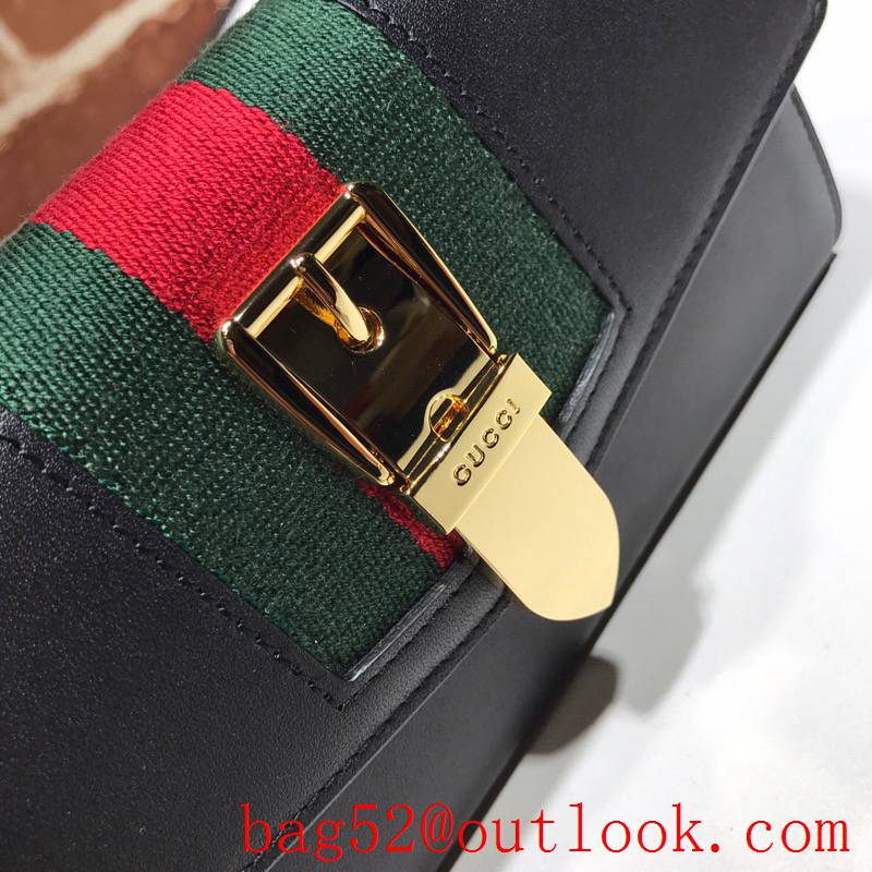 Gucci Sylvie black calfskin Snap Wallet Purse