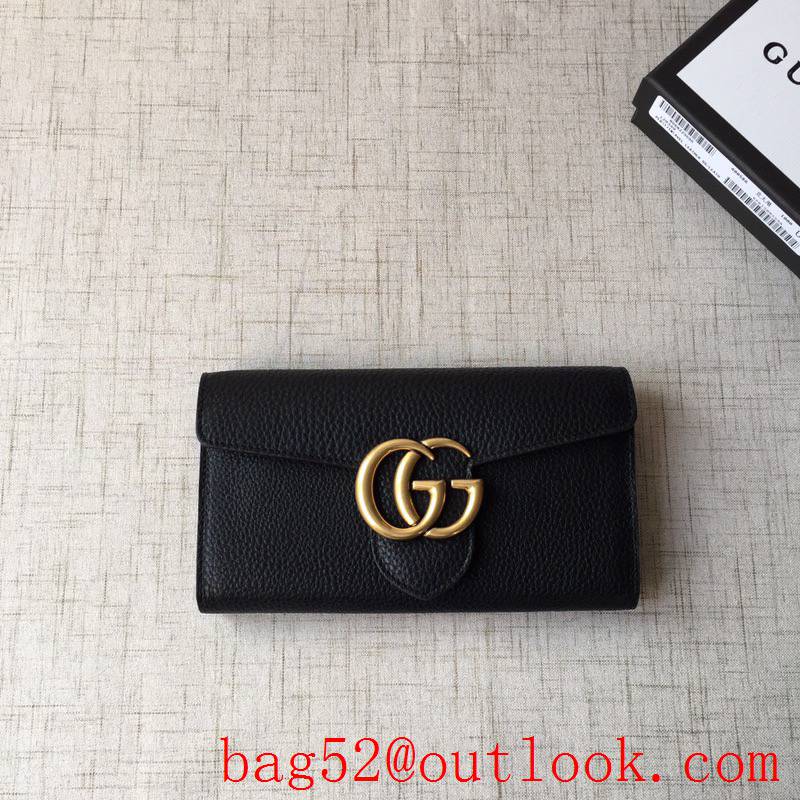 Gucci GG black calfskin Long Wallet Purse