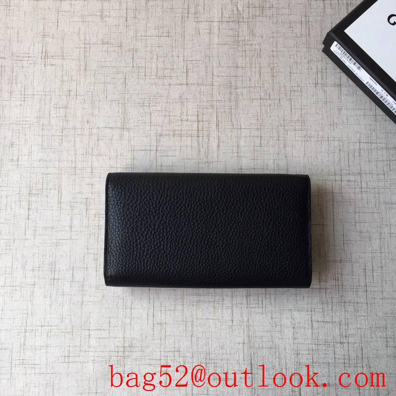 Gucci GG black calfskin Long Wallet Purse